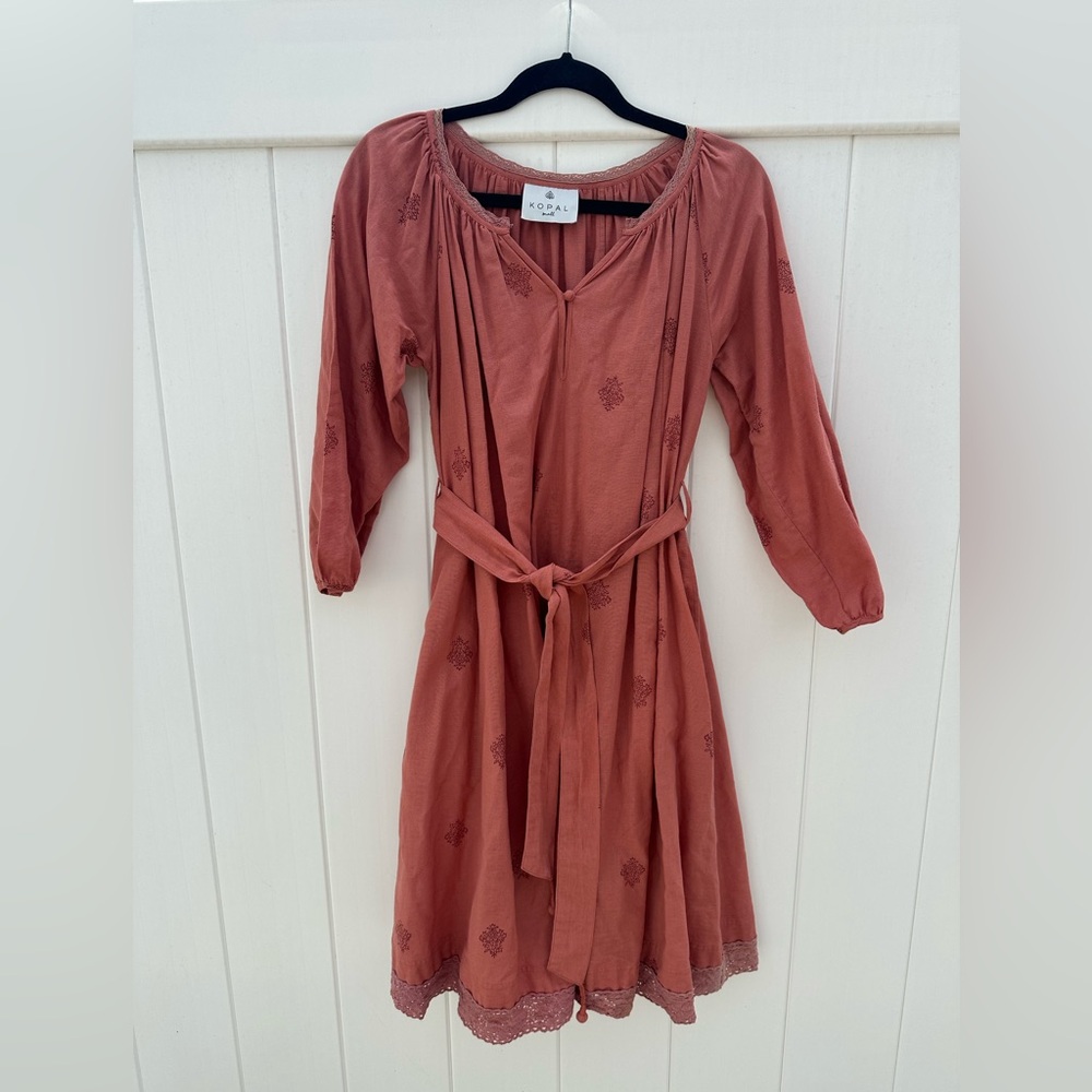 Kopal Handmade Cotton Khar Dress,‎ Brick Small